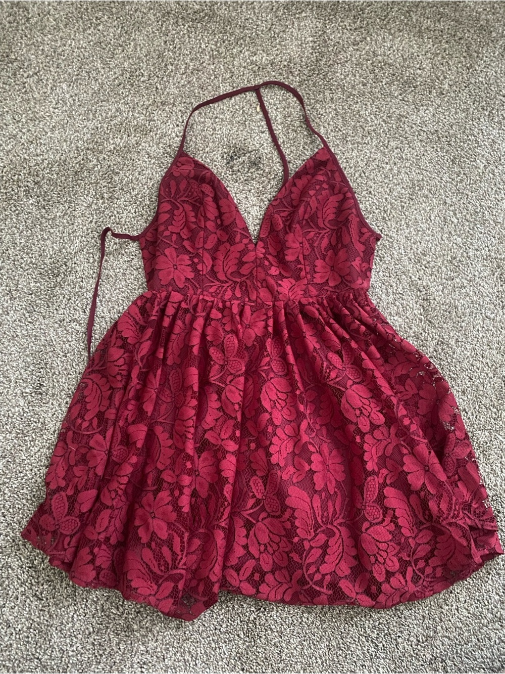 NBD x Revolve "Get Out" Red Floral Lace Backless Mini Dress